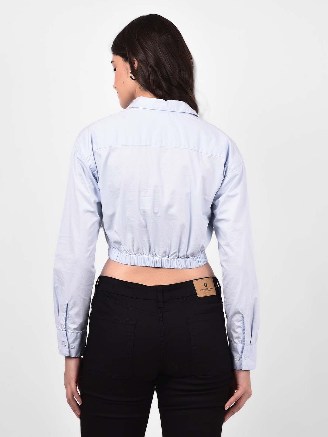 Numero Uno Women Cropped Button-Up Shirt